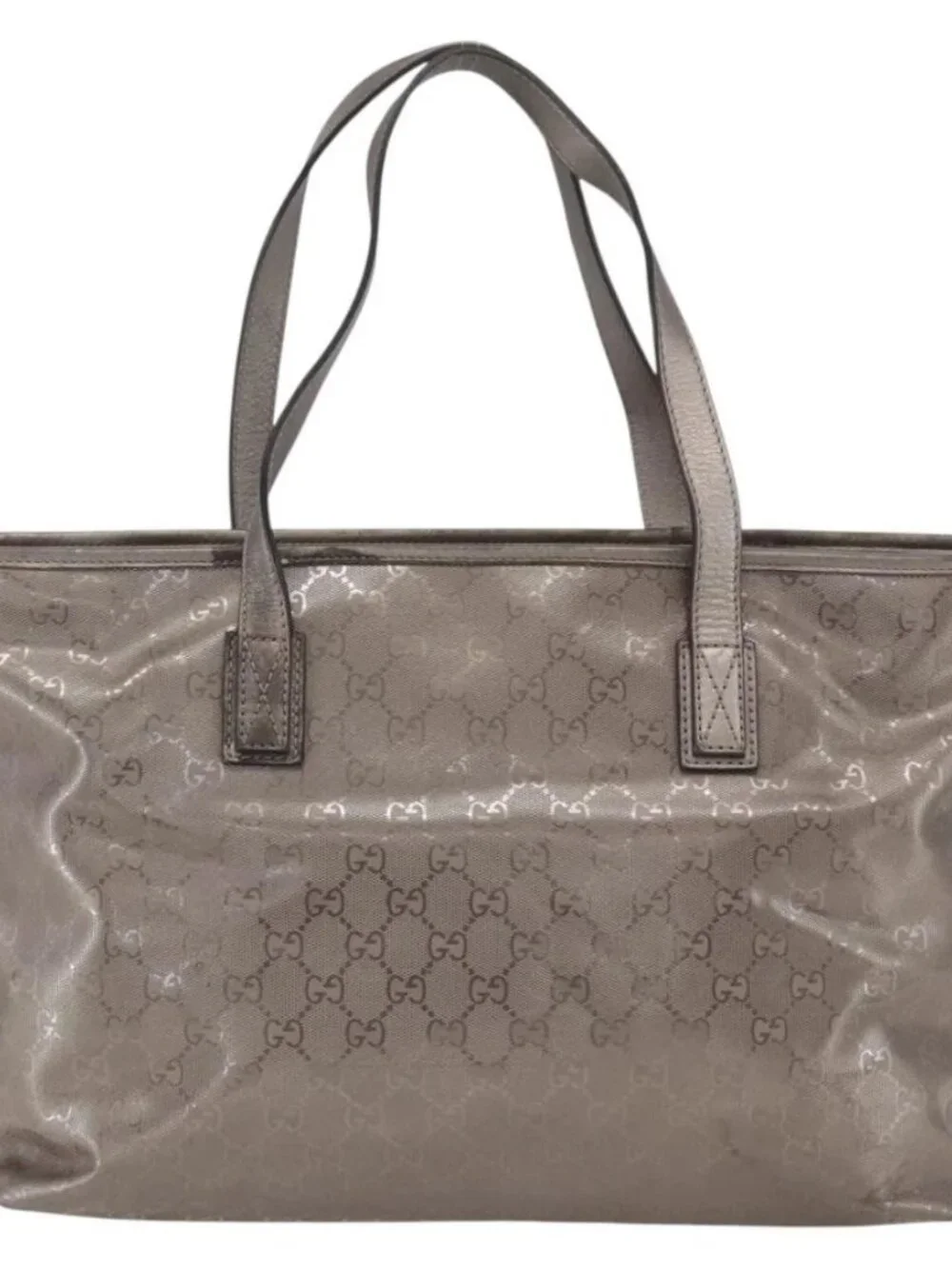 GUCCI GG implementation Tote Bag PVC Silver 211137 Auth BA9306 - Picture 3 of 16